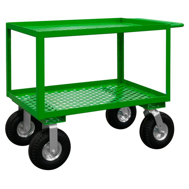 DURHAM MFG GC-2448-2-10PN-83T Garden Cart, 2 Perforated Shelves