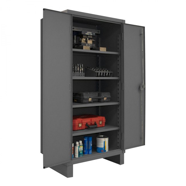 DURHAM MFG HDC-243678-4S95 Cabinet,1 Shelf, Hanger Bar, Gray