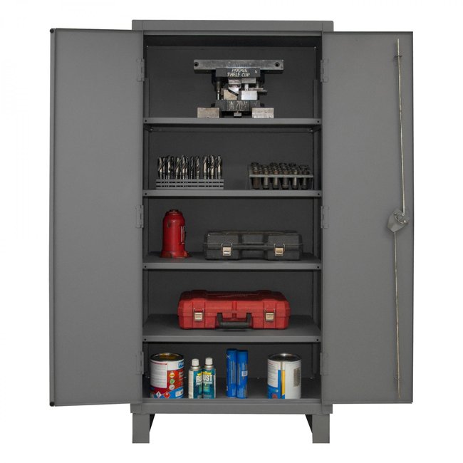 DURHAM MFG HDC-243678-4S95 Cabinet,1 Shelf, Hanger Bar, Gray