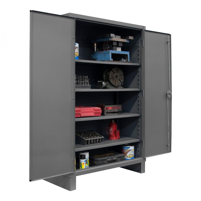 DURHAM MFG HDC-244878-4S95 Cabinet, 1 Shelf, Hanger Bar, Gray