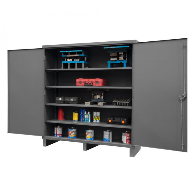 DURHAM MFG HDC-246078-4S95 Cabinet,1 Shelf, Hanger Bar, Gray