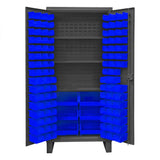 DURHAM MFG HDC36-102-3S5295 Cabinet, 3 Shelves, 102 Blue Bins