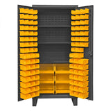 DURHAM MFG HDC36-102-3S95 Cabinet, 3 Shelves, 102 Yellow Bins