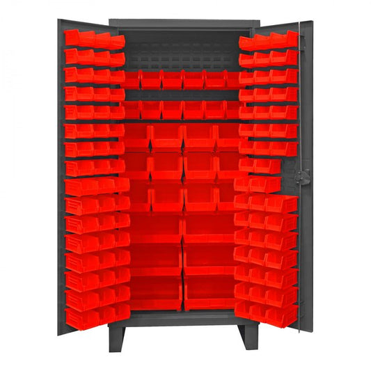 DURHAM MFG HDC36-126-1795 Cabinet, 126 Red Bins