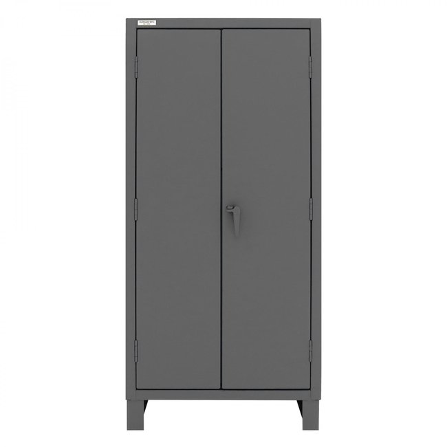 DURHAM MFG HDC36-60-2S6D1795 Cabinet, 2 Shelves, 60 Red Bins