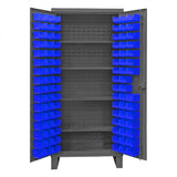DURHAM MFG HDC36-96-4S5295 Cabinet, 4 Shelves, 96 Blue Bins