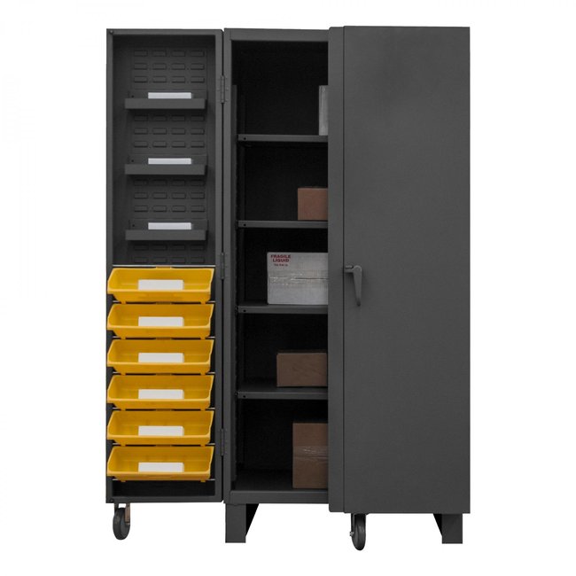 DURHAM MFG HDC36-DC12TB4S95 Cabinet, 4 Shelves, 6 Door Shelves