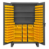 DURHAM MFG HDC48-134-3S95 Cabinet, 3 Shelves, 164 Yellow Bins