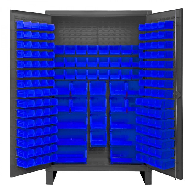 DURHAM MFG HDC48-162-5295 Cabinet, 162 Blue Bins
