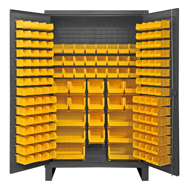 DURHAM MFG HDC48-162-95 Cabinet, 162 Yellow Bins