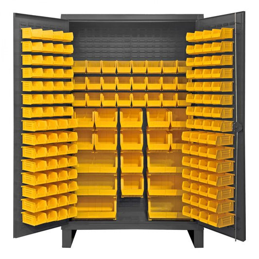 DURHAM MFG HDC48-162-95 Cabinet, 162 Yellow Bins