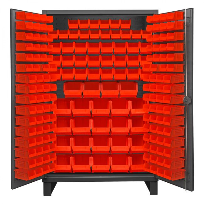 DURHAM MFG HDC48-192-1795 Cabinet, 192 Red Bins