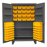 DURHAM MFG HDC48-84-2S6D95 Cabinet, 2 Shelves, 84 Yellow Bins