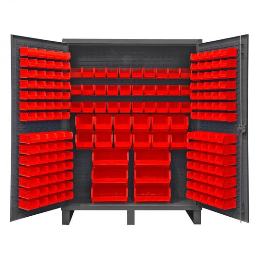 DURHAM MFG HDC60-198-1795 Cabinet, 198 Red Bins