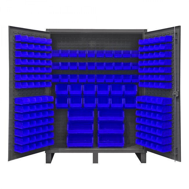 DURHAM MFG HDC60-198-5295 Cabinet, 198 Blue Bins