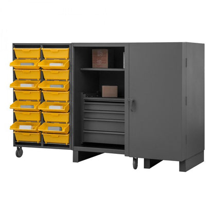 DURHAM MFG HDC60-72DC18TB5B95 Drawer Cabinet, 2 Shelves, 60 Bins