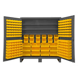 DURHAM MFG HDC72-192-3S95 Cabinet, 3 Shelves, 192 Yellow Bins