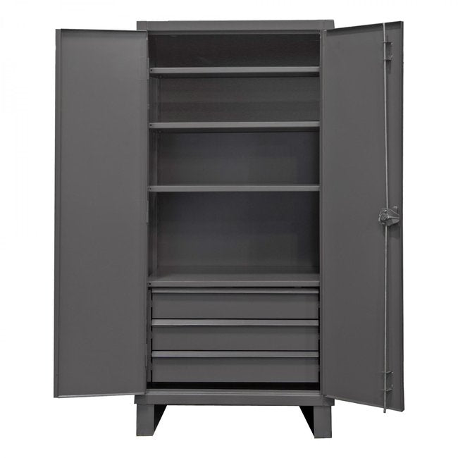 DURHAM MFG HDCD243678-3B95 Cabinet, 4 Shelves, 3 Drawers