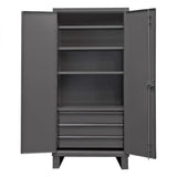 DURHAM MFG HDCD243678-3B95 Cabinet, 4 Shelves, 3 Drawers