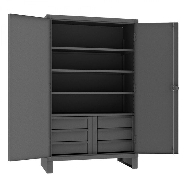 DURHAM MFG HDCD244878-6B95 Cabinet, 4 Shelves, 6 Drawers, Gray