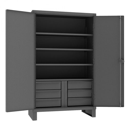 DURHAM MFG HDCD244878-6B95 Cabinet, 4 Shelves, 6 Drawers, Gray