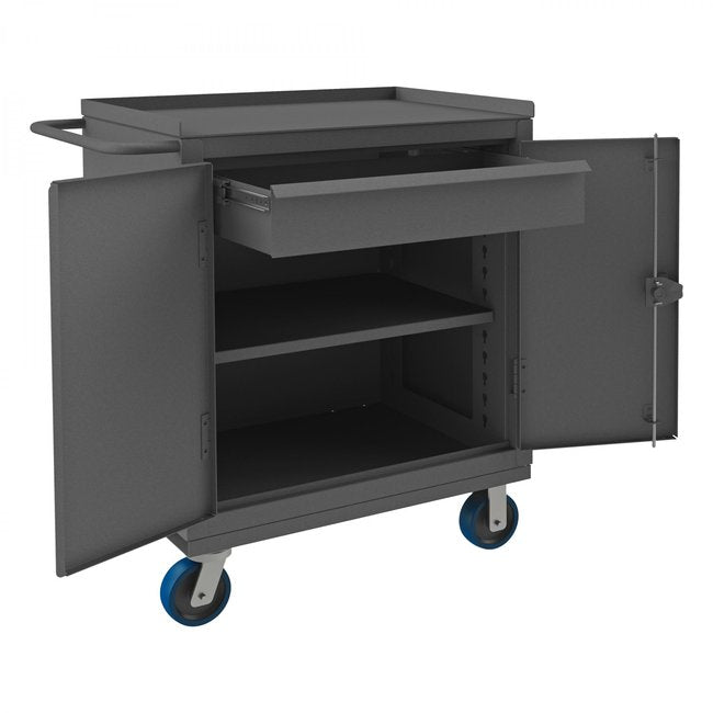 DURHAM MFG HDCM243647-1T95 Heavy Duty Mobile Bench Cabinet, 1 Shelf