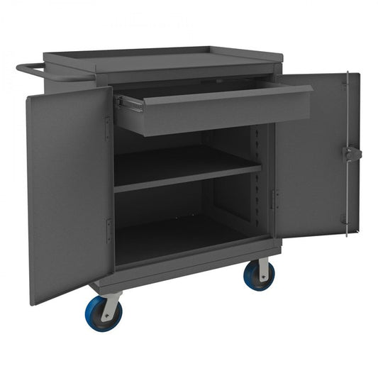 DURHAM MFG HDCM243647-1T95 Heavy Duty Mobile Bench Cabinet, 1 Shelf