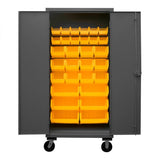 DURHAM MFG HDCM36-30-95 Mobile Cabinet, 30 Yellow Bins