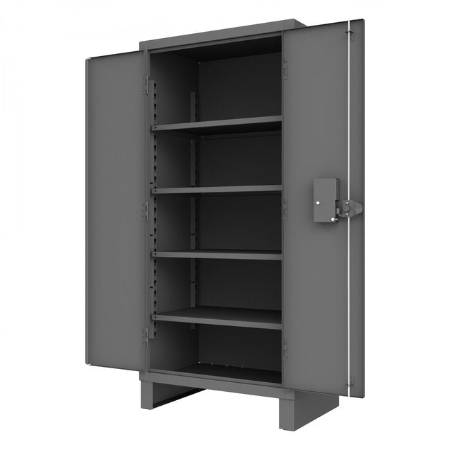 DURHAM MFG HDCPL-243678-4S-95 Access Control Cabinet, 4 Shelves, Gray
