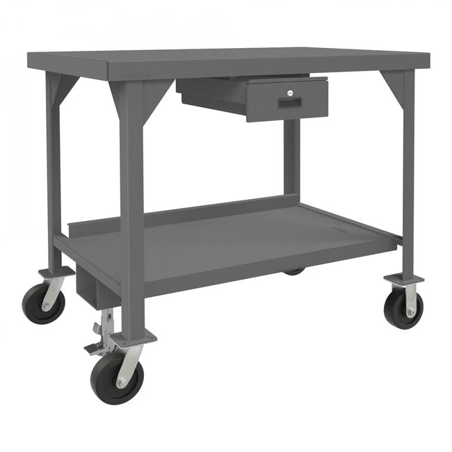 DURHAM MFG HDWBMFL-3048-6PH-177-95 Mobile Workbench, 1 Drawer, 48 x 30