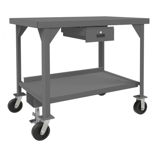 DURHAM MFG HDWBMFL-3048-6PH-177-95 Mobile Workbench, 1 Drawer, 48 x 30