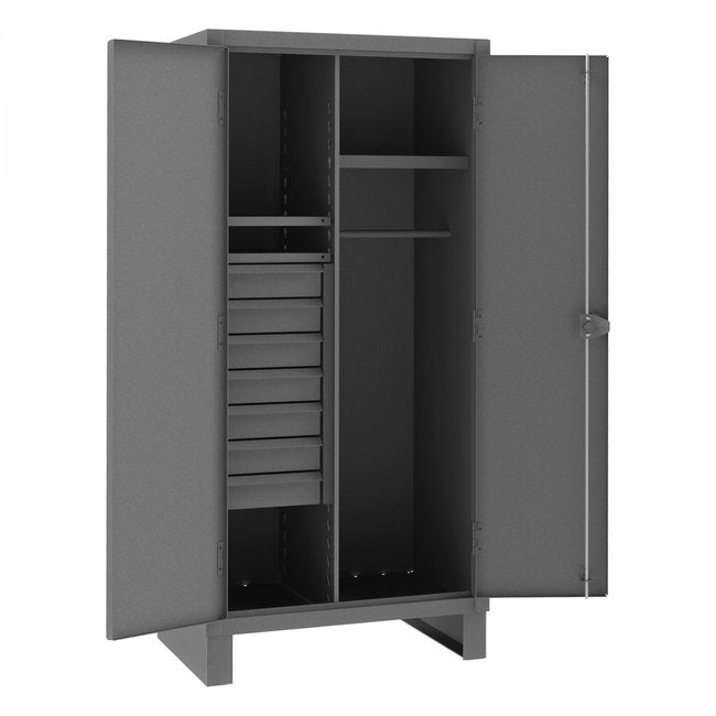 DURHAM MFG HDWC243678-7M95 Wardrobe Cabinet, 3 Shelves, 7 Drawers
