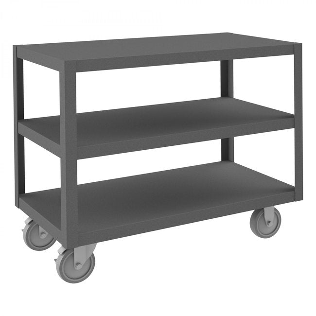 DURHAM MFG HMT-1836-3-95 High Deck Mobile Table, 3 Shelves
