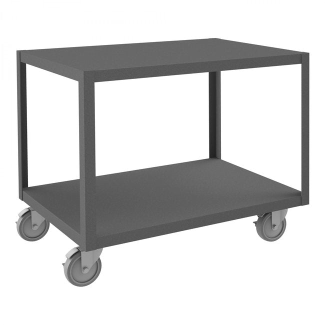 DURHAM MFG HMT-2436-2-4SWB-95 High Deck Mobile Table, 2 Shelves