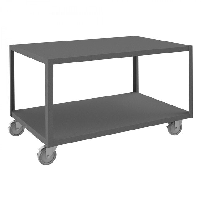 DURHAM MFG HMT-3048-2-4SWB-95 High Deck Mobile Table, 2 Shelves