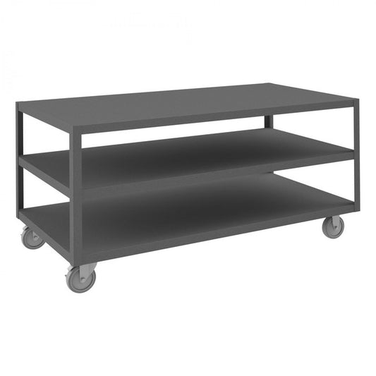 DURHAM MFG HMT-3060-3-95 High Deck Mobile Table, 3 Shelves