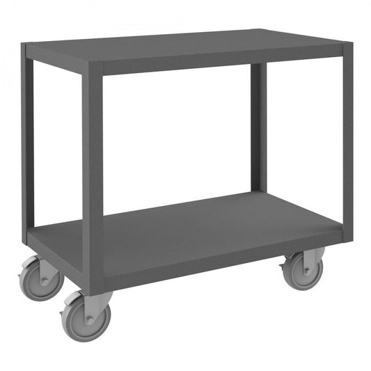 DURHAM MFG HMT12G18325PU295 High Deck Mobile Table, 2 Shelves