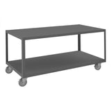 DURHAM MFG HMT12G30605PU295 High Deck Mobile Table, 2 Shelves