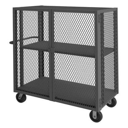 DURHAM MFG HTL-2448-DD-1AS-95 Security Mesh Truck, 2 Shelves, 24 x 48