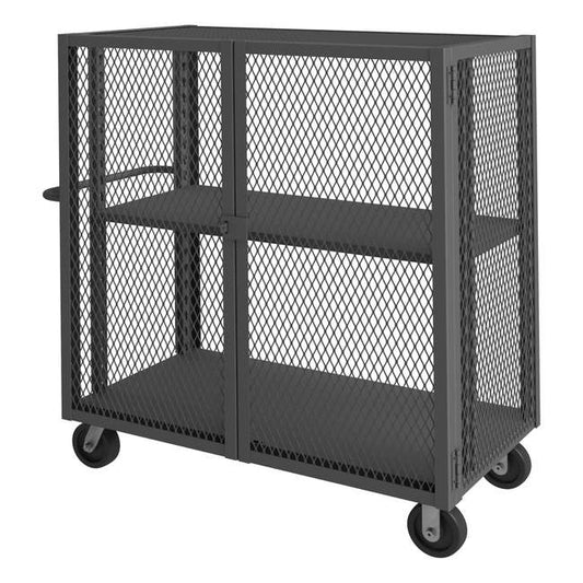 DURHAM MFG HTL-2448-DD-1AS-95 Security Mesh Truck, 2 Shelves, 24 x 48