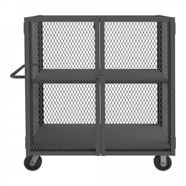 DURHAM MFG HTL-2448-DD-1AS-95 Security Mesh Truck, 2 Shelves, 24 x 48