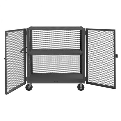 DURHAM MFG HTL-2448-DD-1AS-95 Security Mesh Truck, 2 Shelves, 24 x 48
