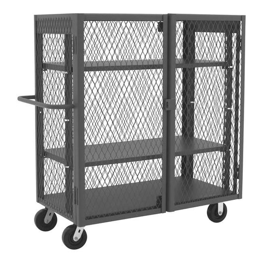 DURHAM MFG HTL-2448-DD-2AS-95 Security Mesh Truck, 3 Shelves, 24 x 48