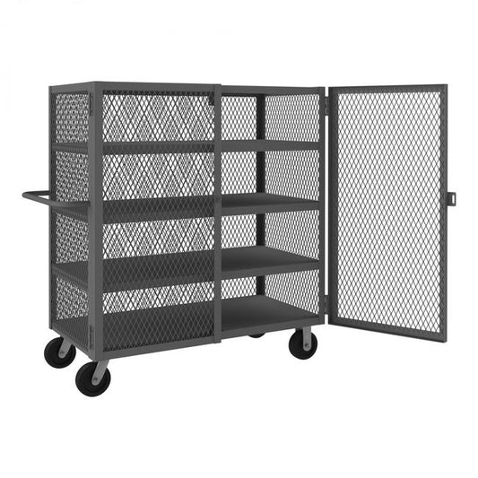 DURHAM MFG HTL-2448-DD-4-95 Security Mesh Truck, 4 Shelves, 24 x 48