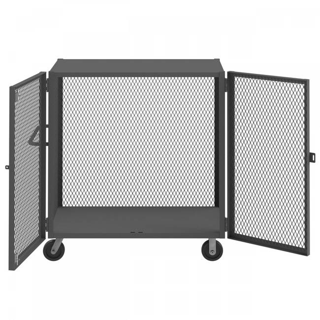 DURHAM MFG HTL-2448-DD-95 Cage Truck, Low Deck And Pad Lock