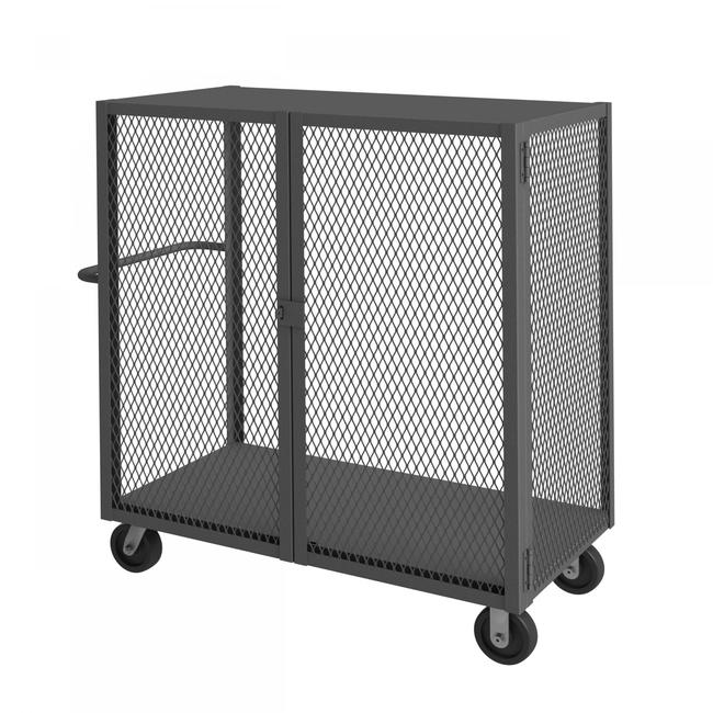 DURHAM MFG HTL-2448-DD-95 Cage Truck, Low Deck And Pad Lock