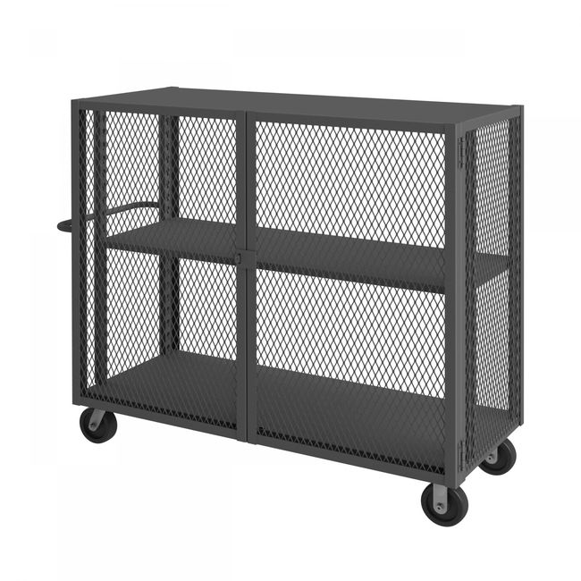 DURHAM MFG HTL-2460-DD-1AS-95 Security Mesh Truck, 2 Shelves, 24 x 60