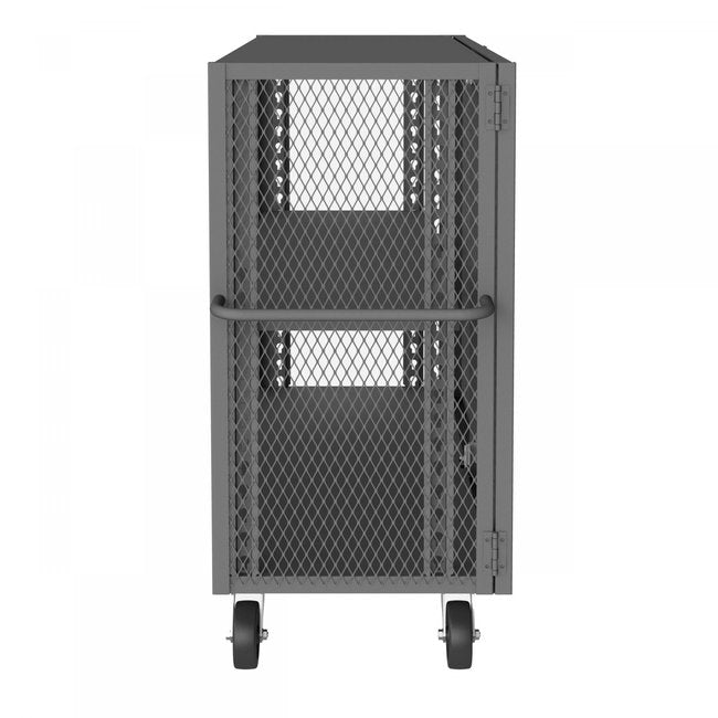 DURHAM MFG HTL-2460-DD-1AS-95 Security Mesh Truck, 2 Shelves, 24 x 60
