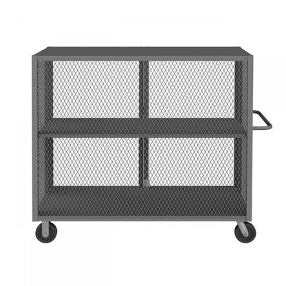 DURHAM MFG HTL-2460-DD-1AS-95 Security Mesh Truck, 2 Shelves, 24 x 60
