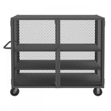 DURHAM MFG HTL-2460-DD-2AS-95 Security Mesh Truck, 3 Shelves, 24 x 60